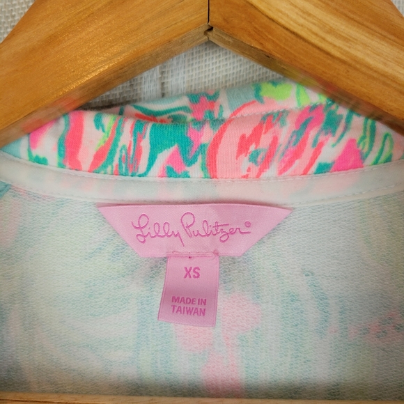 Lilly Pulitzer Skipper Popover On Parade Green Pink Size Extra Small - Picture 5 of 10
